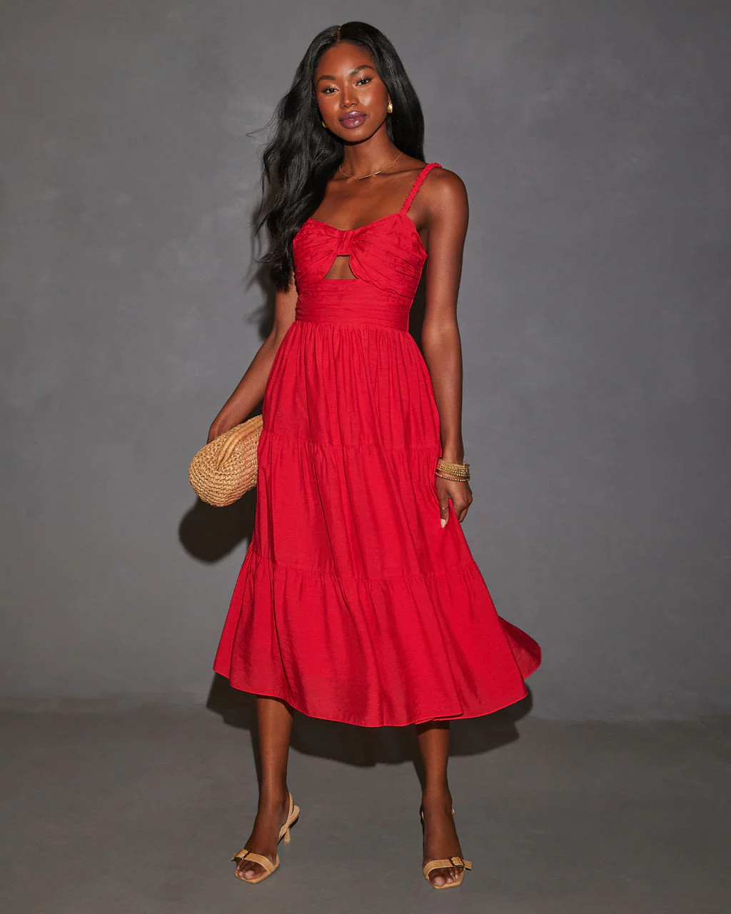 Shirley Cutout Tiered Midi Dress | VICI