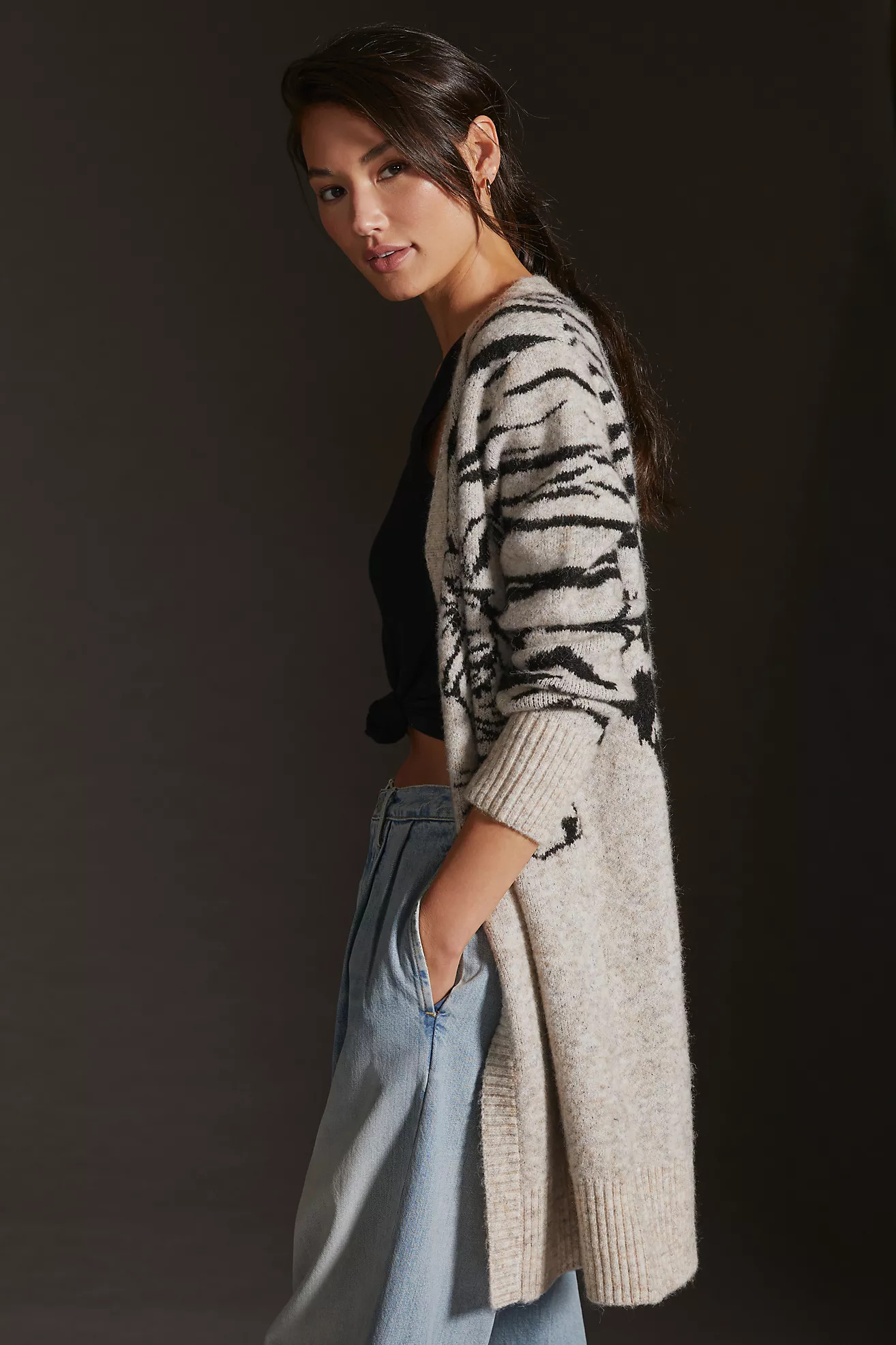 RD Style Jacquard Tiger Cardigan Sweater | Anthropologie (US)