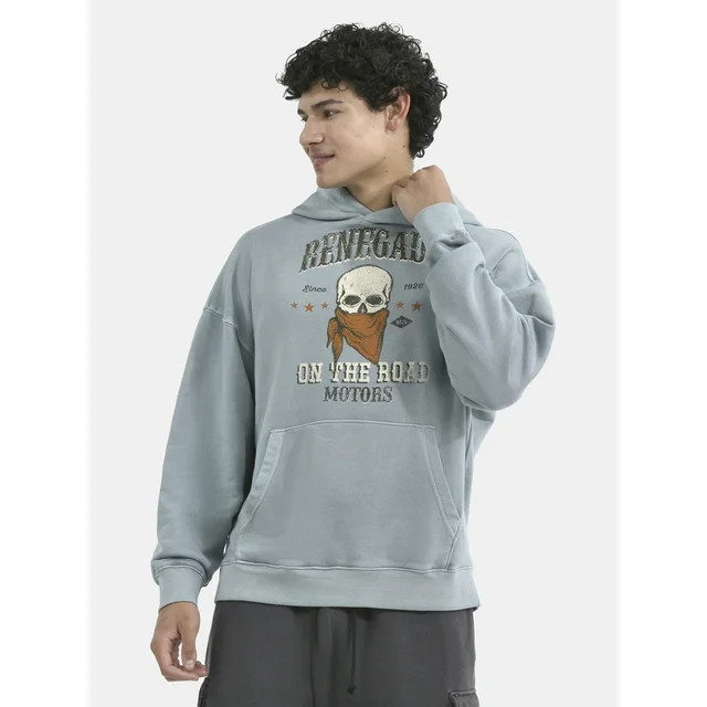 No Boundaries All Gender Oversized Graphic Hoodie with Long Sleeves, Men's and Big Men’s | Walmart (US)