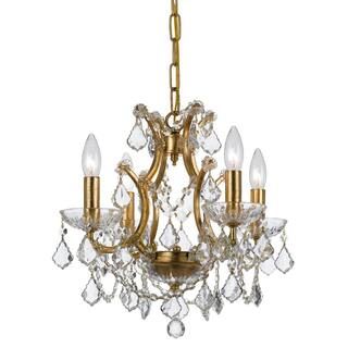 Filmore 4-Light Crystal Gold Mini Chandelier | The Home Depot