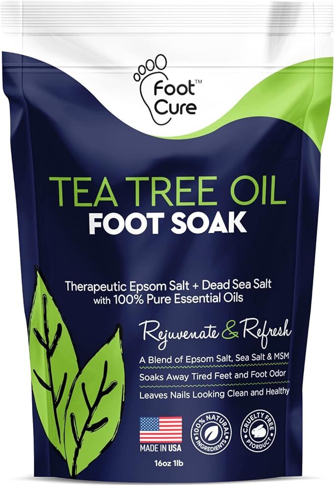 Tea Tree Oil Foot Soak with Epsom Salt - For Toenail Repair, Athletes Foot, Softens Calluses, Soo... | Amazon (US)