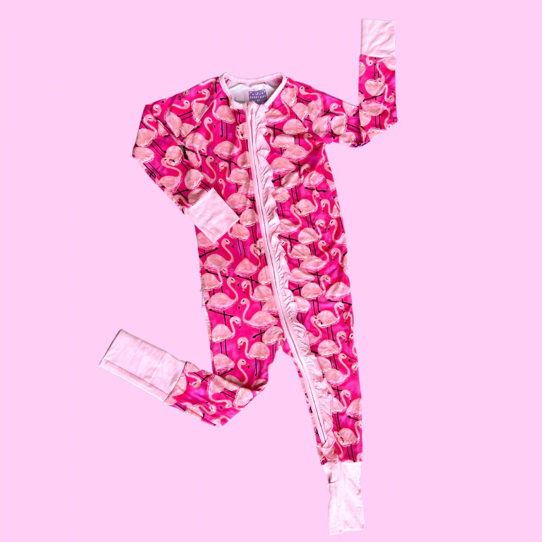 Flamingo Ruffle Romper | Poppy Kids Co