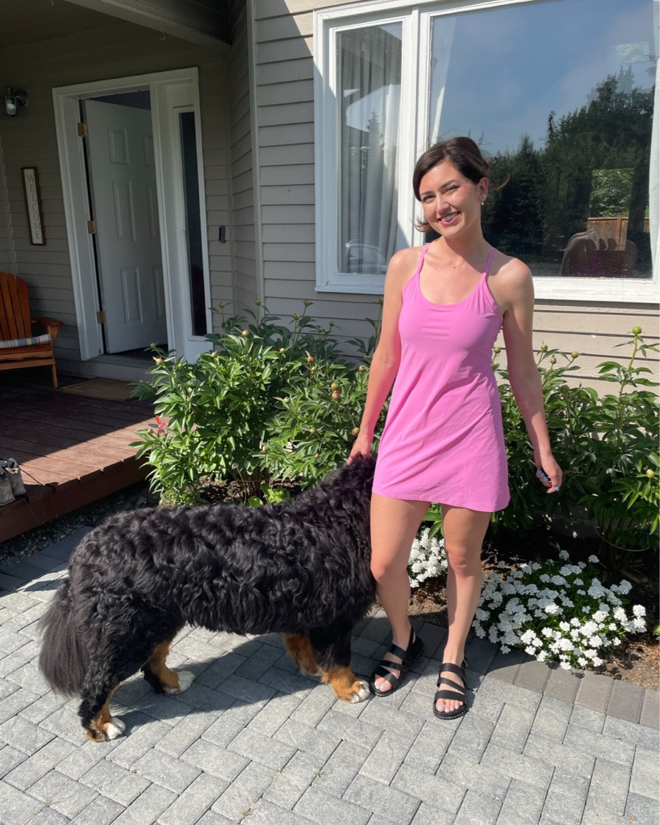 The Exercise Dress from Outdoor Voices 👏 Obviously love the pink color of this dress but what you can’t see is the built in shorts and sports bra that make this dress so easy! 

#LTKActive #LTKSeasonal #LTKFitness