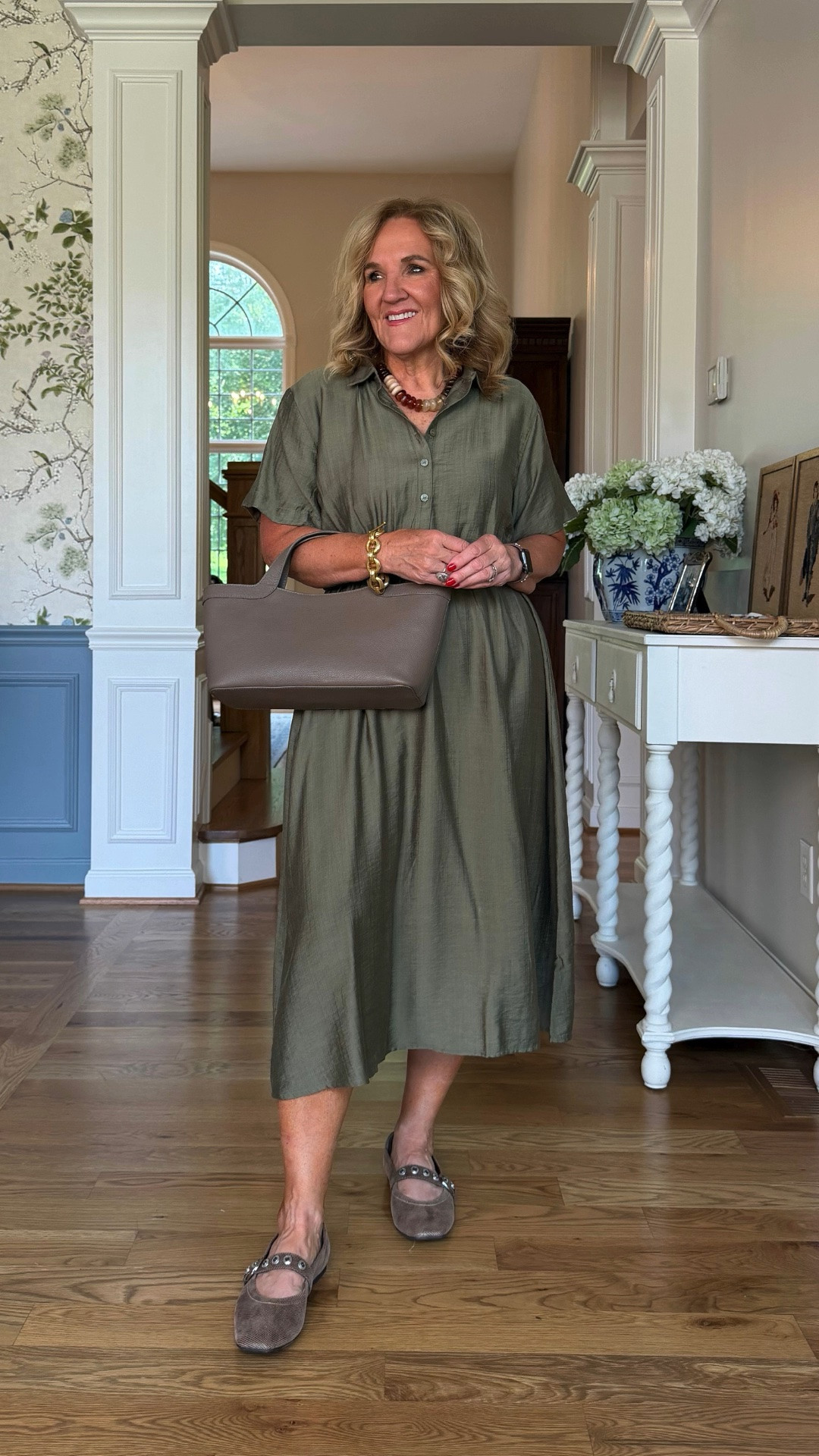 This olive shirt dress is an easy, flattering one-piece outfit. The relaxed silhouette and neutral color make it perfect for everyday wear with comfortable loafers.

💡 LTK MADE EASY
❤️ Heart = Support my posts!
🔖 Save = Get sale & restock alerts
📋 Lists = Keep favorites organized
📲 Share = Send lists and products to a friend. Hello, Christmas List!
💬 Comment = Ask me anything about what I'm wearing.:-)

#LTKootd #LTKTravel #LTKOver40