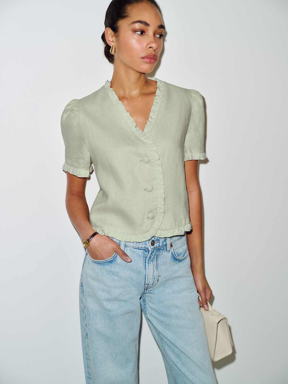 Bess Linen Top | Reformation (Global)
