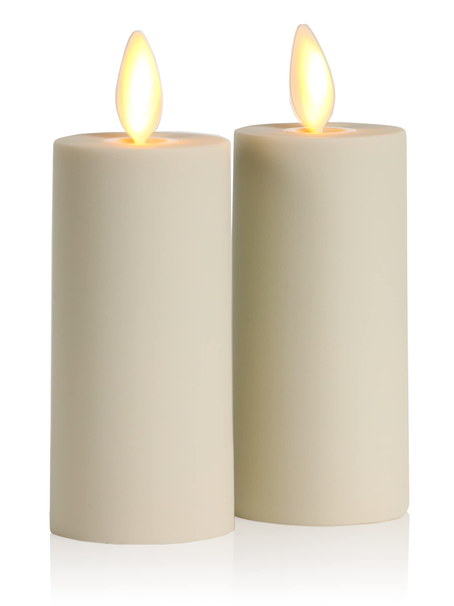 Luminara Outdoor Votive Flameless LED Candle, Set of 2 Ivory 1.5" x 4", Moving Flame Battery Oper... | Amazon (US)