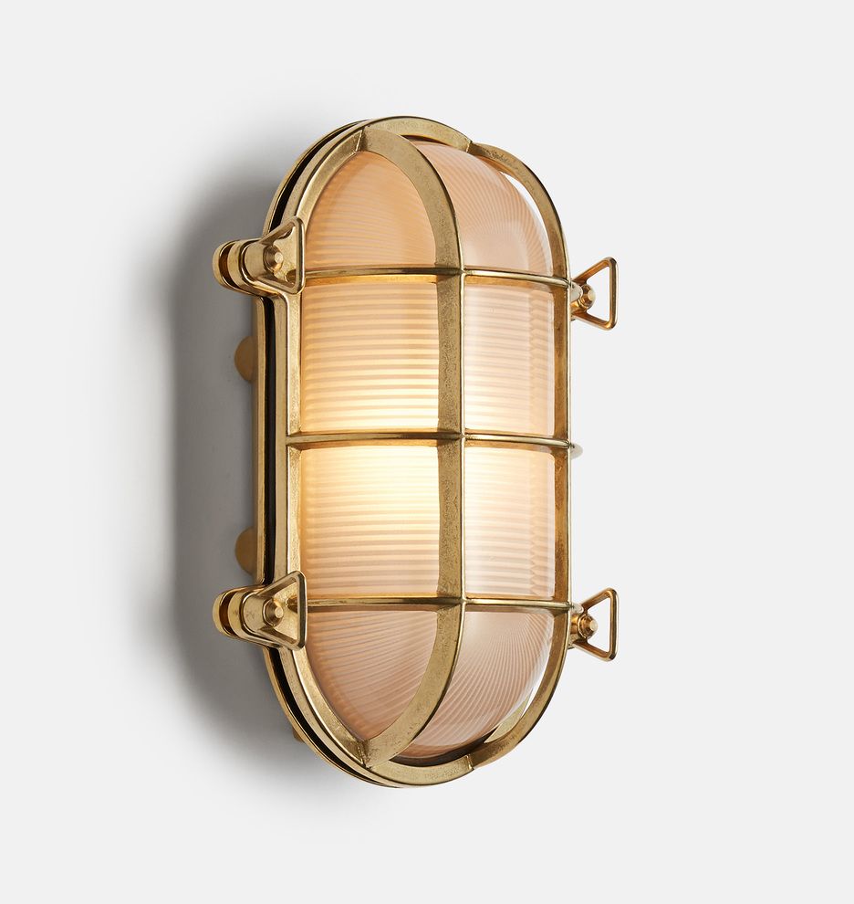 9" Seabeck Cage Oval Bulkhead Sconce | Rejuvenation