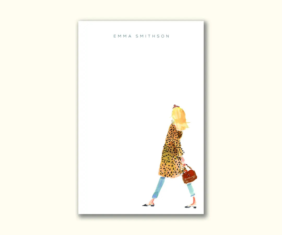 Personalized Notepad: Leopard Coat Headband Girl {Paper Notepad, To Do List, Office Organization,... | Etsy (US)