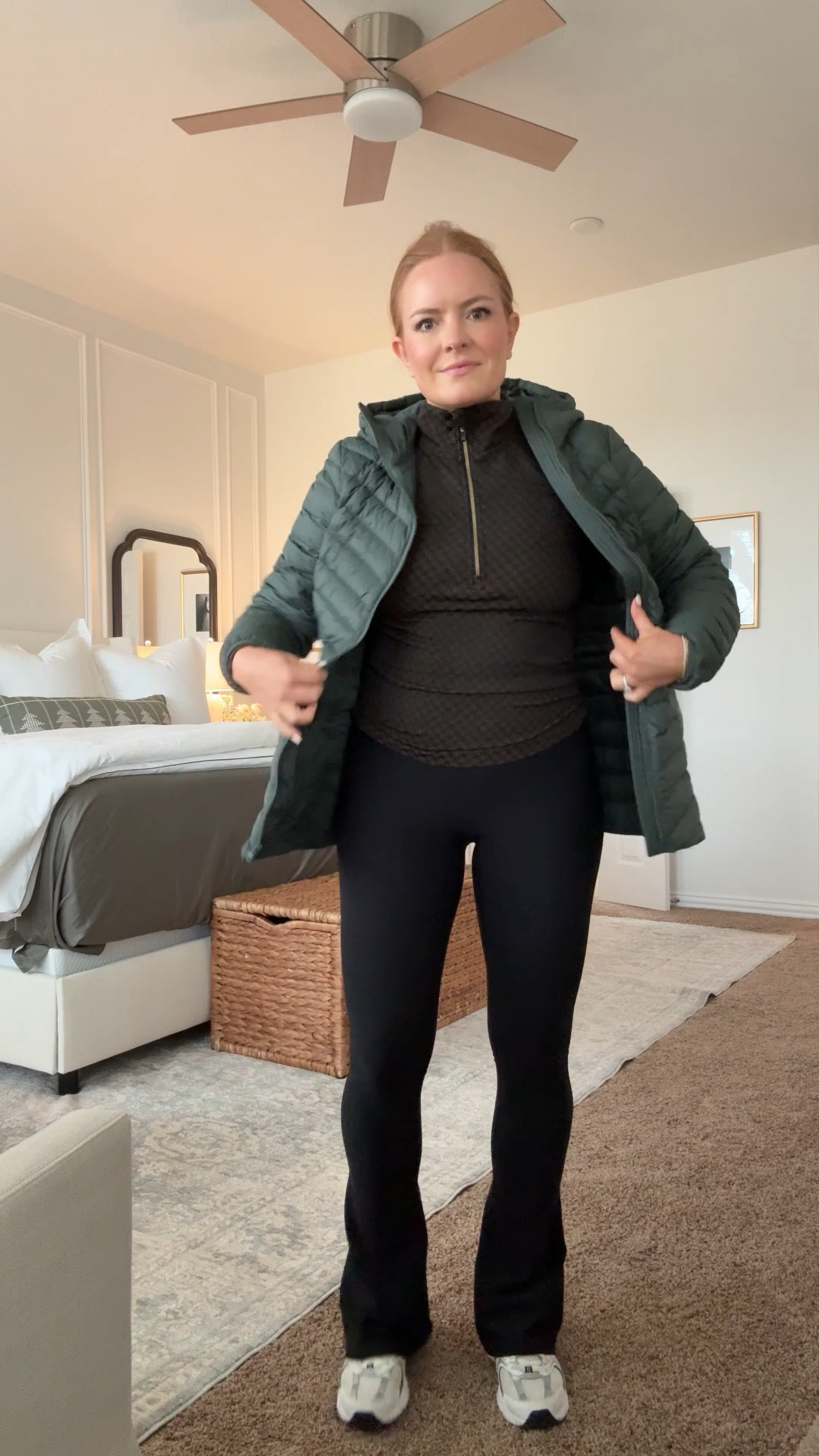 Today’s outfit of the day! These spanx micro flare are probably my favorite style of flared leggings! They make your legs look so good! Also love the print of this Rhône quarter zip! Let me know if you need sizing!

#LTKmomlife #LTKootd #LTKgrwm