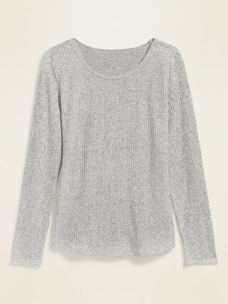 Plush Rib-Knit Long-Sleeve Tee for Women | Old Navy (US)
