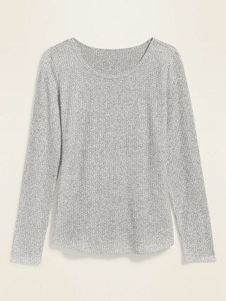 Plush Rib-Knit Long-Sleeve Tee for Women | Old Navy (US)