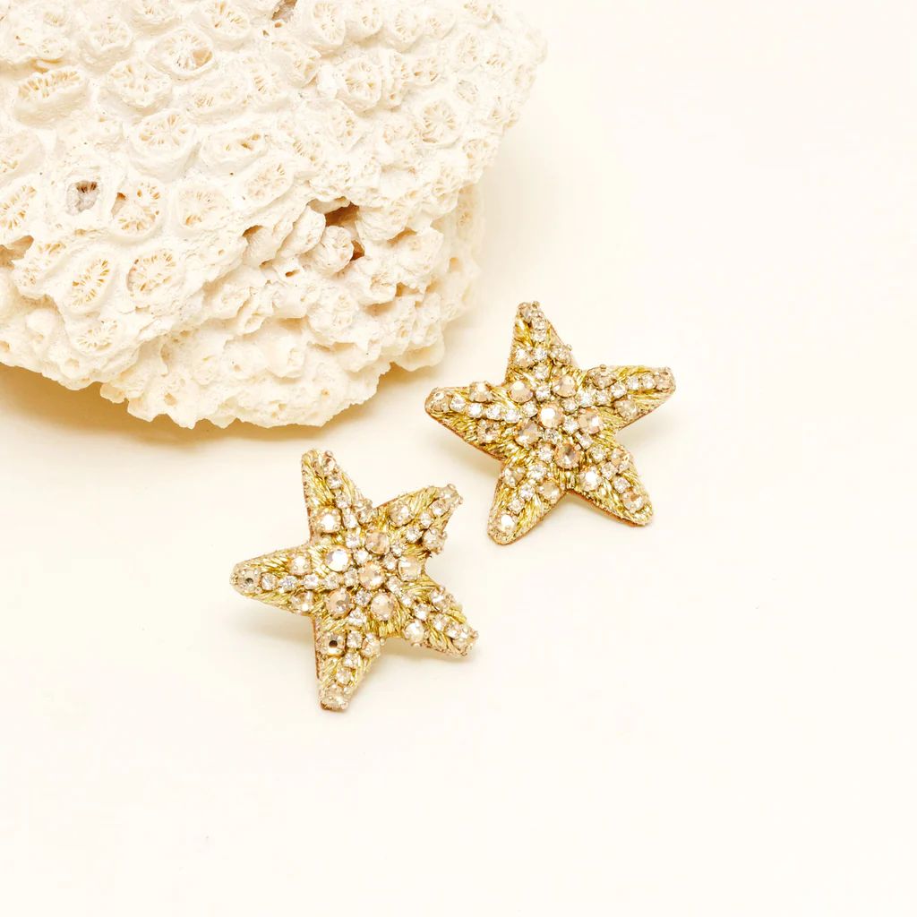 Leandra Starfish Studs Gold | Mignonne Gavigan
