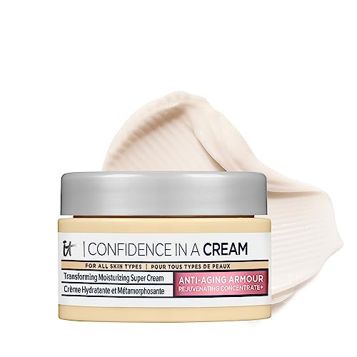 IT Cosmetics Confidence in a Cream Travel - Hydrating & Anti Aging Face Moisturizer, Visibly Reduces Fine Lines, Wrinkles & Signs of Aging, Repairs Skin Barrier, With Squalane & Ceramides - 0.5 fl oz | Amazon (US)