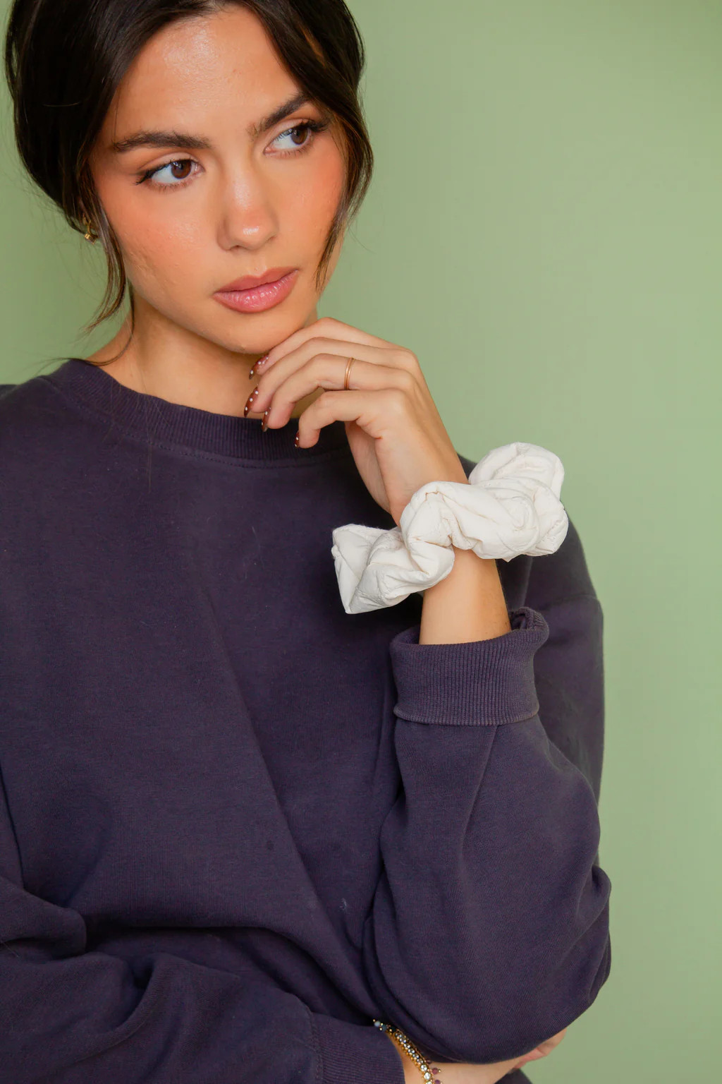White Puffer Oversized Scrunchie | Shop Andi