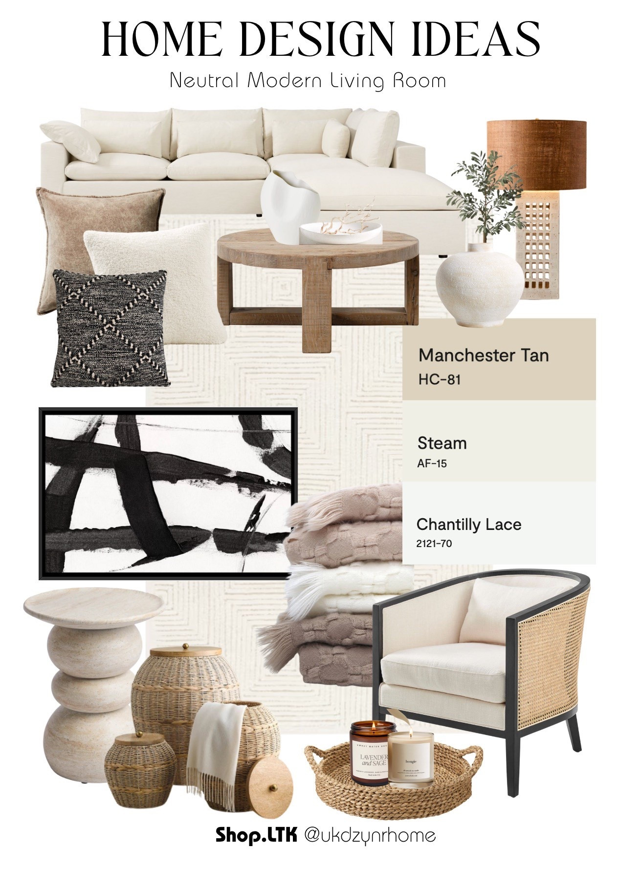 Neutral Modern Living Room Design | Home Decor & Accessories 

#LTKHome