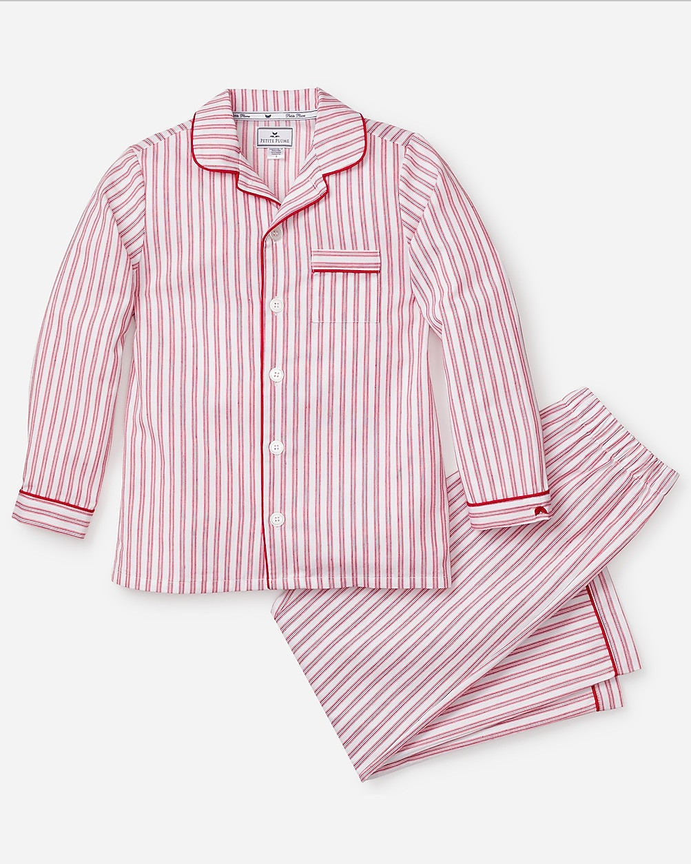 Petite Plume™ kids' pajama set in antique ticking | J. Crew US