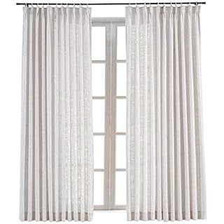 TWOPAGES 52 W x 96 L inch Pinch Pleat Unlined Darkening Drape Faux Linen Curtain Drapery Panel fo... | Amazon (US)