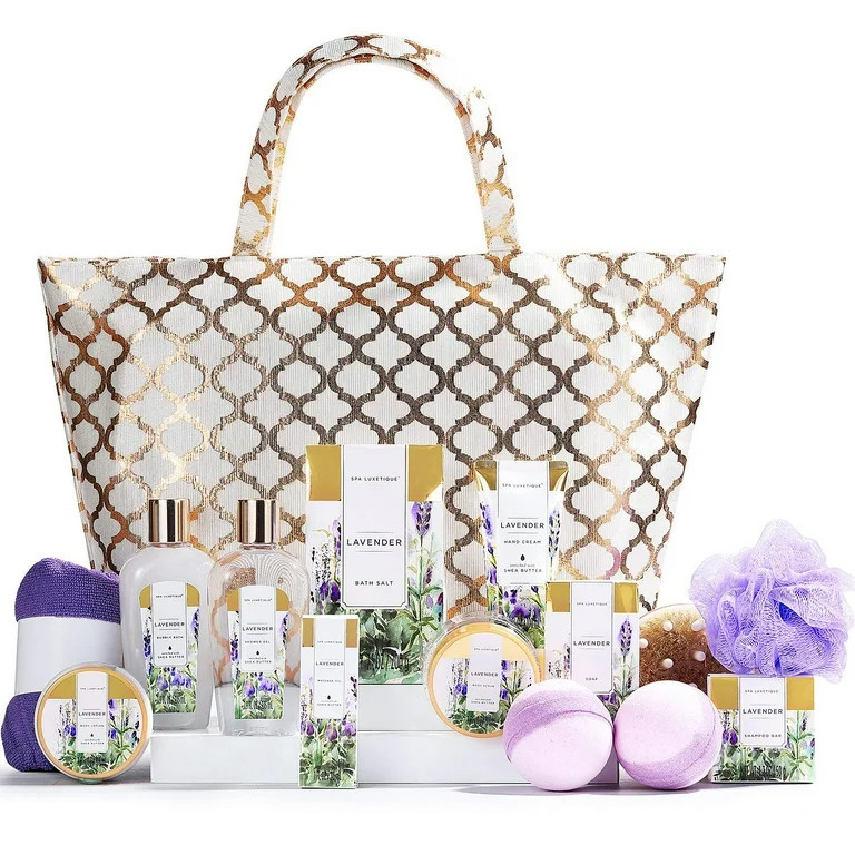 Spa Luxetique Bath Gift Sets for Women, 15 Pcs Lavender Spa Baskets, Relaxing Birthday Gifts for ... | Walmart (US)