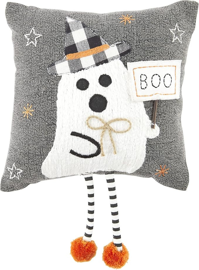 Mud Pie Halloween Dangle Leg Pillow, 9" x 9", Ghost 14 Count | Amazon (US)