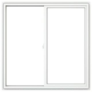 V-2500 Series 47.5 in. W x 35.5 in. H Left-Handed White Vinyl Low-E Sliding New Construction Wind... | The Home Depot
