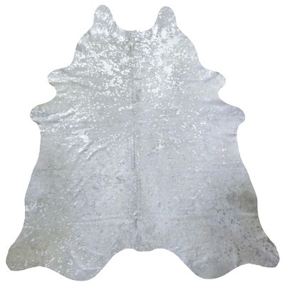 Chesterfield Leather Brazilian Cowhide Silver Area Rug | Wayfair North America