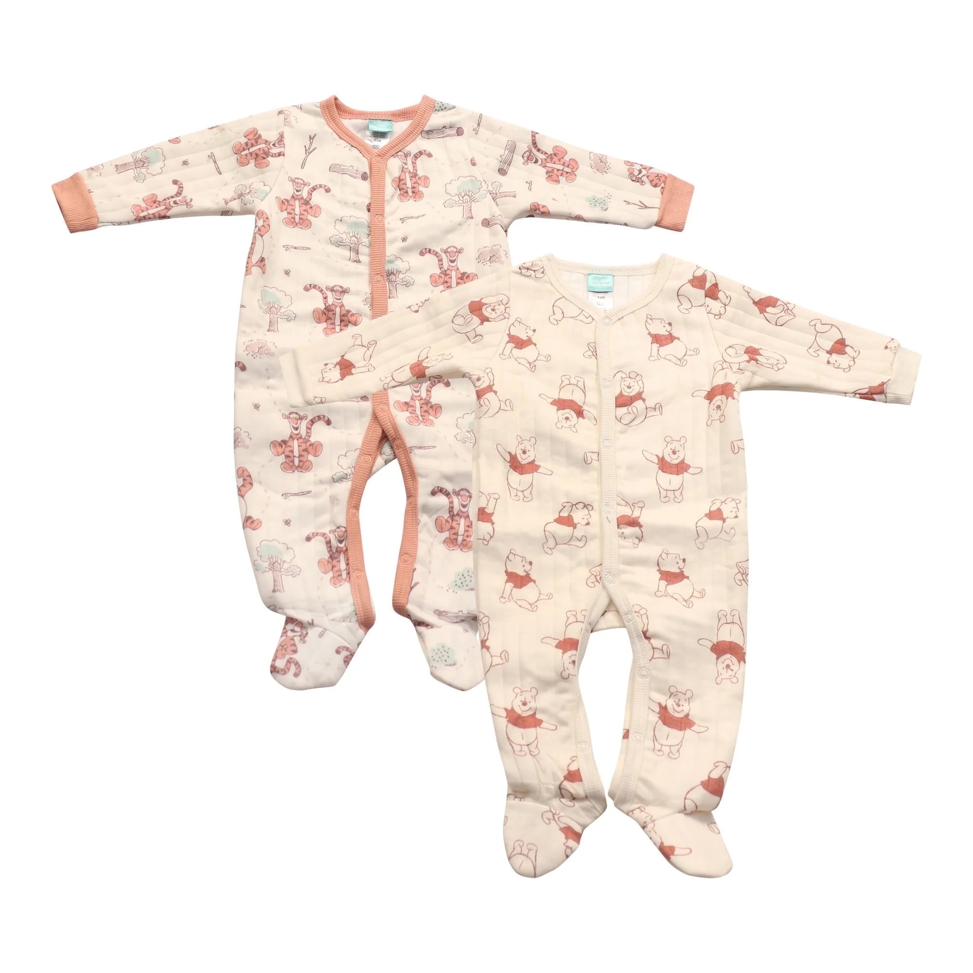 Disney Clothes Baby Boys 2-Pack Quilted Footed Coveralls - Mickey Mouse, Winnie the Pooh and Dumb... | Walmart (US)