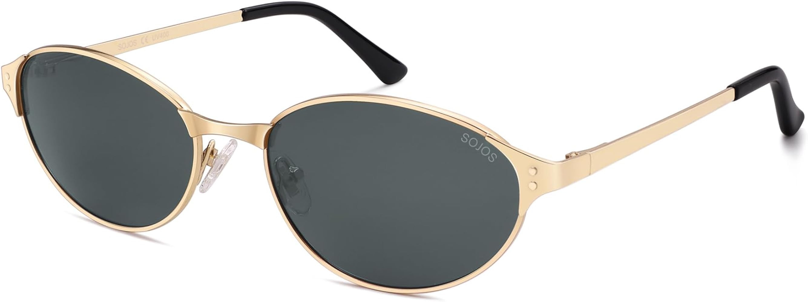 SOJOS Retro Oval Polarized Sunglasses for Women Men, Trendy Chic Cat Eye 90s Y2K Sunnies SJ1266 | Amazon (US)