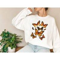 Monarch Butterfly Sweatshirt - Audubon Cottage Core Bug Pullover Vintage Entomophile Unisex Long Sle | Etsy (US)
