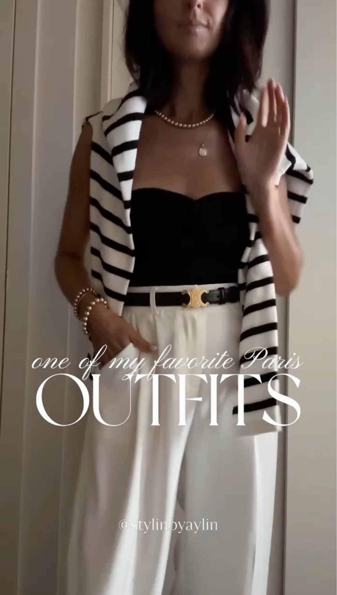 Chic budget friendly outfit I wore in Paris. I’m just shy of 5-7” wearing the size XS tube top and trousers #stylinbyaylin #aylin #ootd 

#LTKOver40 #LTKTravel #LTKootd