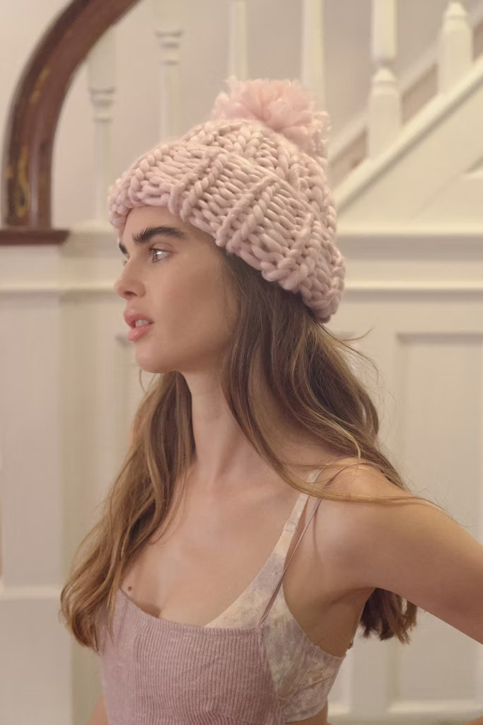 Super-Chunky Knit Pom Beanie | Urban Outfitters (US and RoW)