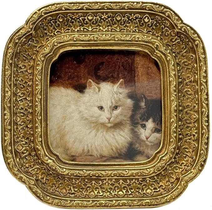 CISOO 3x3 Vintage Small Picture Frame, Antique Ornate Gold Square Photo Frame for Table Top and W... | Amazon (US)