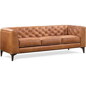 Poly & Bark Essex Leather Couch – 89-Inch Sofa with Tufted Back - Full Grain Leather Couch with... | Amazon (US)