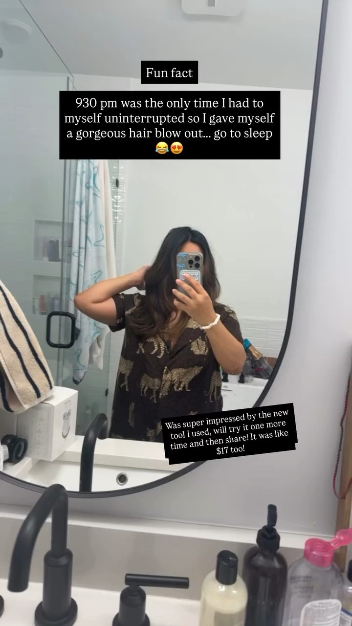 Fun fact

930 pm was the only time I had to myself uninterrupted so I gave myself a gorgeous hair blow out….. go to sleep 😂😍 Was super impressed by the new tool I used, will try it one more time and then share! It was like $17 too!