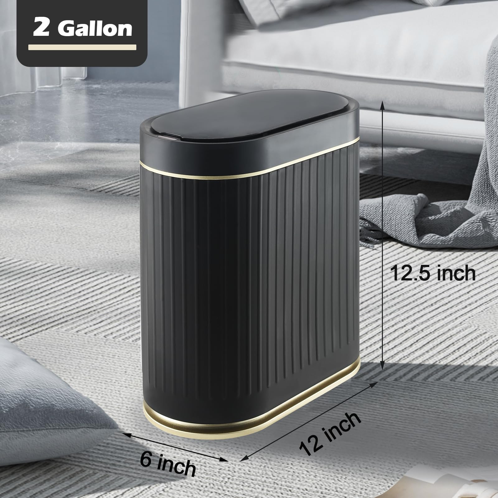 Bathroom Sensor Trash Can with Lid Automatic 2 Gallon Small Sensor Garbage Bin, 7.5 Liter Motion ... | Amazon (US)
