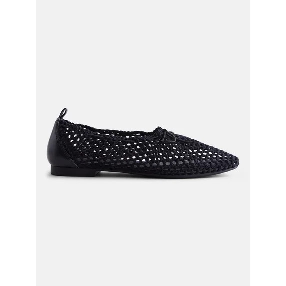 Scenario Women's Knit Bow Ballet Flats | Walmart (US)