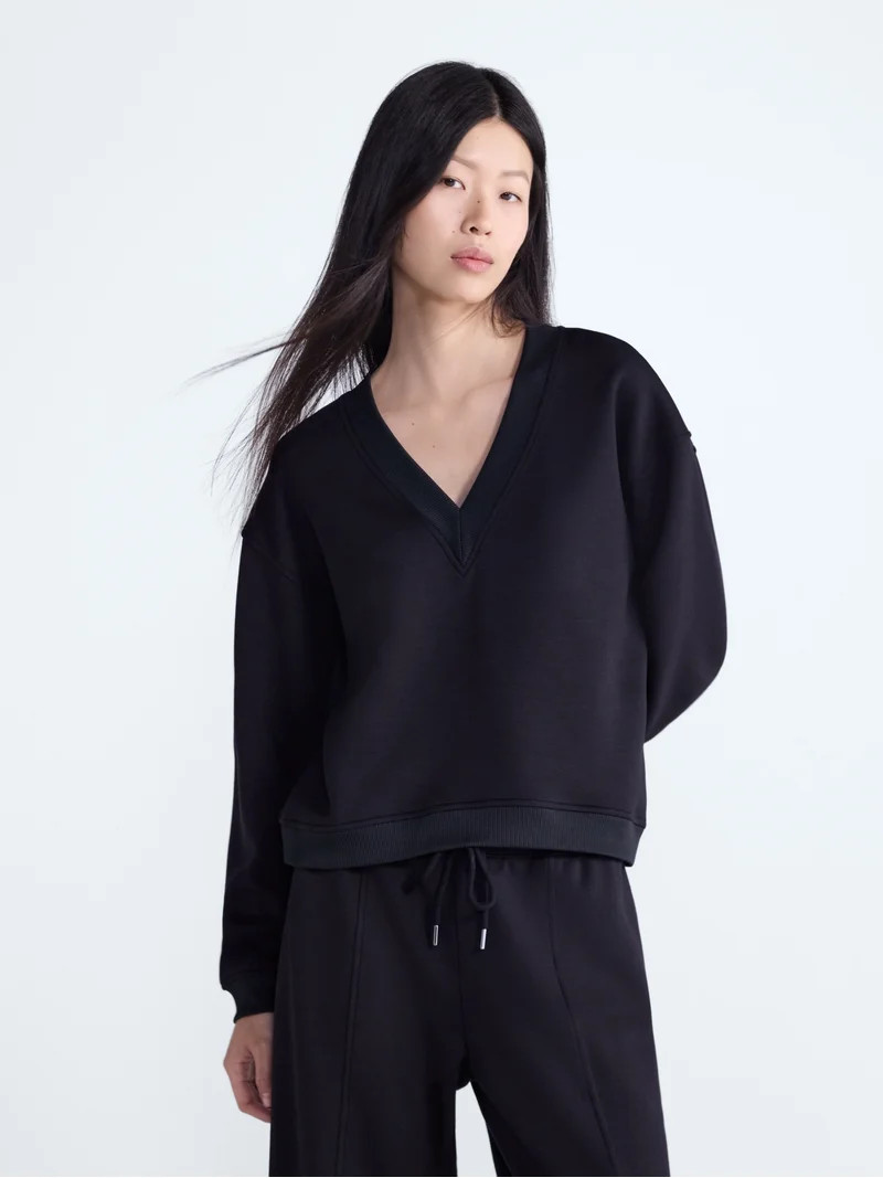 Scoop Women's and Women's Plus V-Neck Sweatshirt, Sizes XS-4X | Walmart (US)