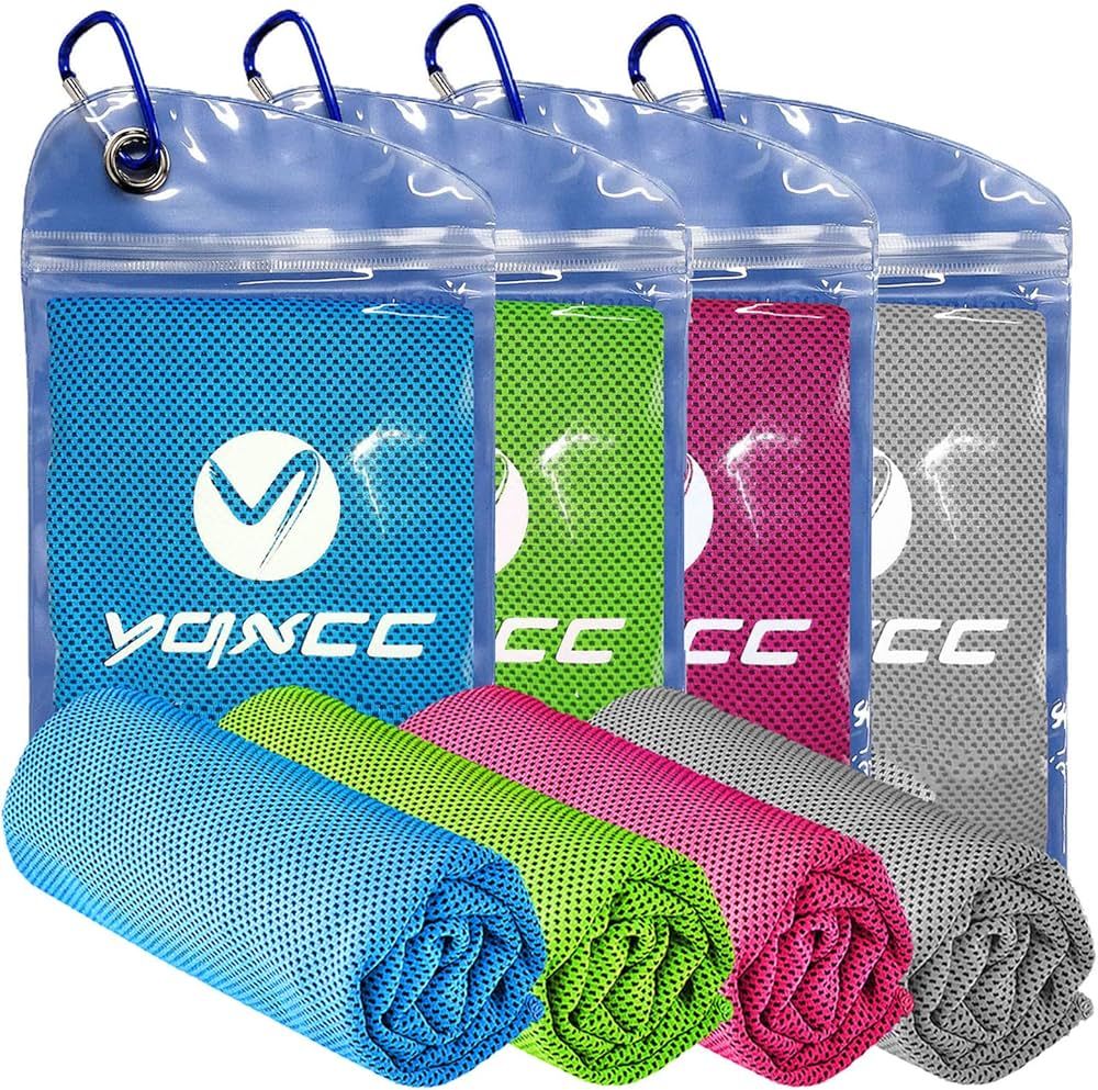 YQXCC 4 Pack Cooling Towels (40"x12") Cool Towel, Cold Towel, Microfiber Soft Breathable Chilly I... | Amazon (US)