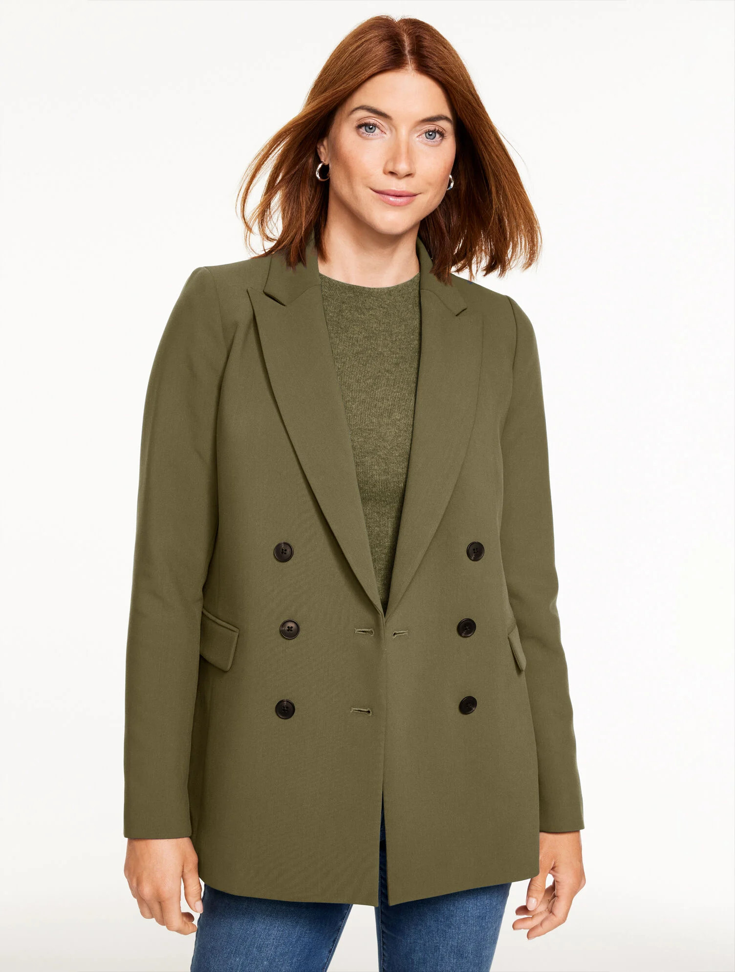 Double Breasted Twill Blazer | Talbots