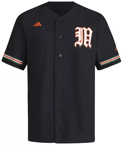 adidas Men's Miami Hurricanes Black Replica Baseball Jersey | DICK'S Sporting Goods