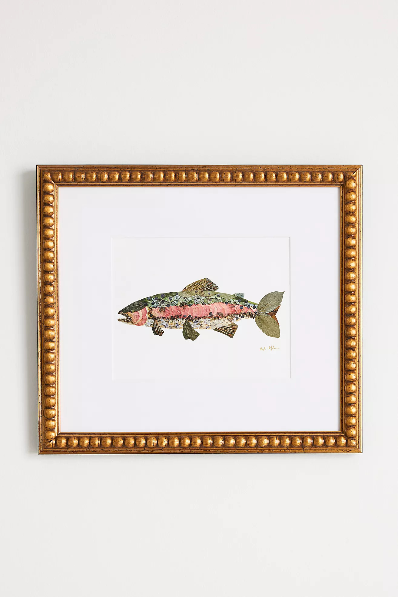 Pressed Floewr Rainbow Trout Fish Wall Art | Anthropologie (US)