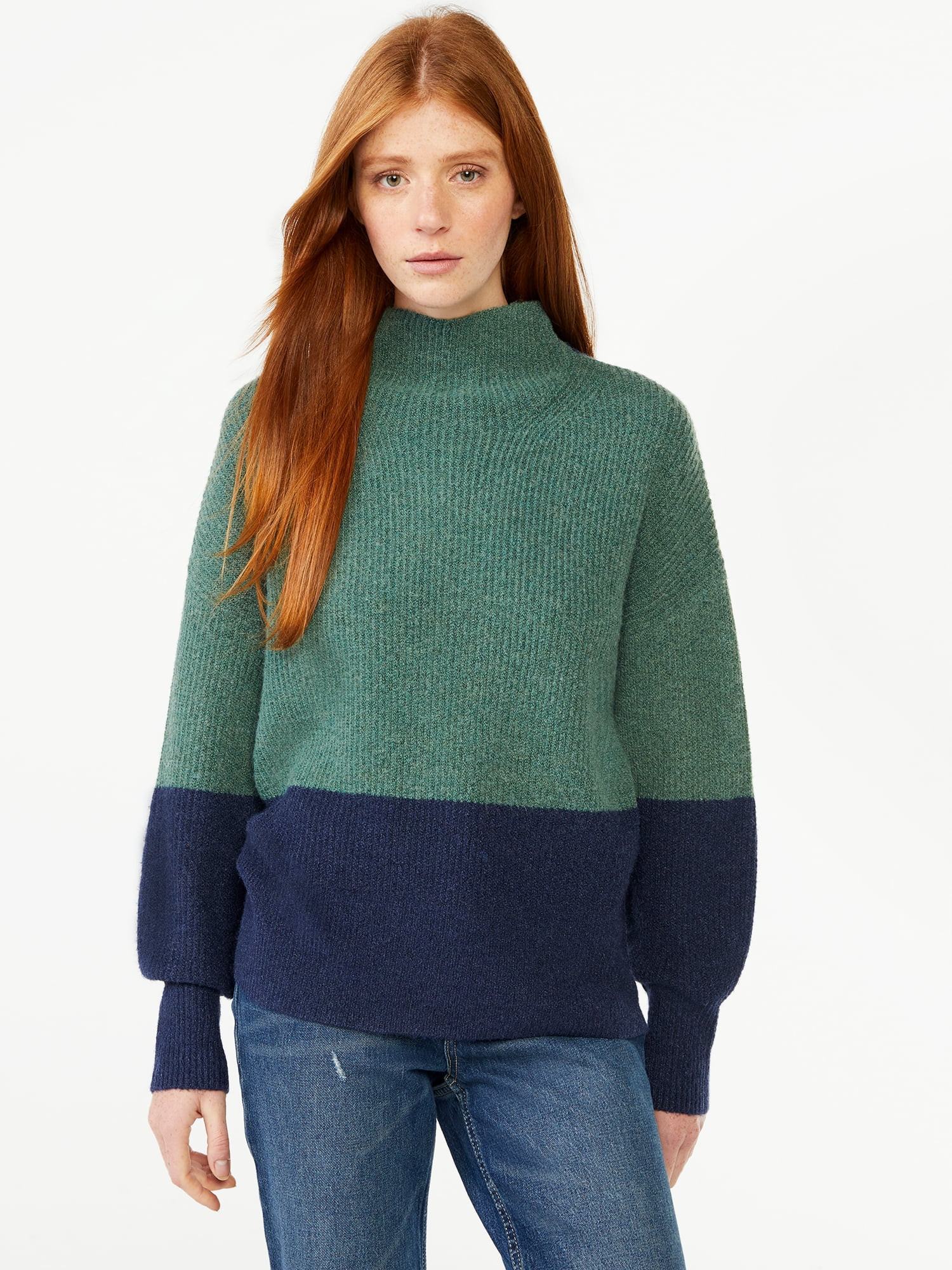 Free Assembly Women's Mock Neck Sweater, Midweight - Walmart.com | Walmart (US)