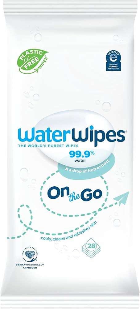 WaterWipes On The Go Wipes, 99.9% Water-Based Wipes for Travel, Sports, and to Refresh Skin, Unsc... | Amazon (US)