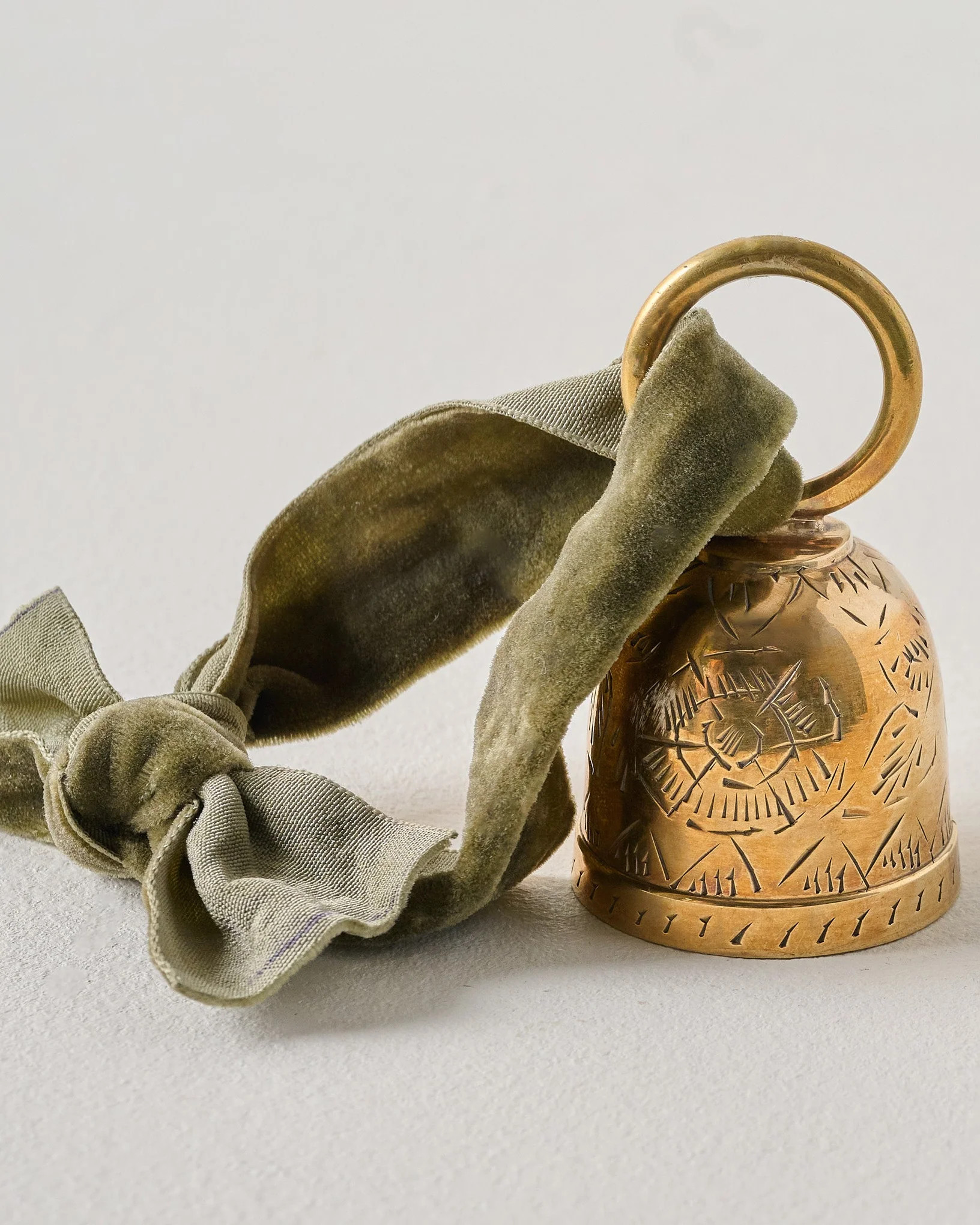 Gigi Etched Brass Bell Ornament | Magnolia