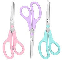 Scissors, iBayam 8" Multipurpose Scissors Bulk 3-Pack, Ultra Sharp Blade Shears, Comfort-Grip Han... | Amazon (US)