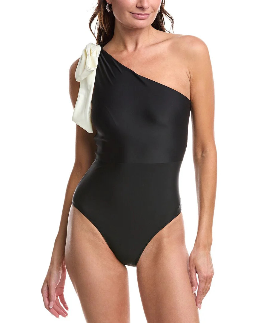 Summersalt The Bow-Shoulder Ruched Sidestroke One-Piece | Shop Simon