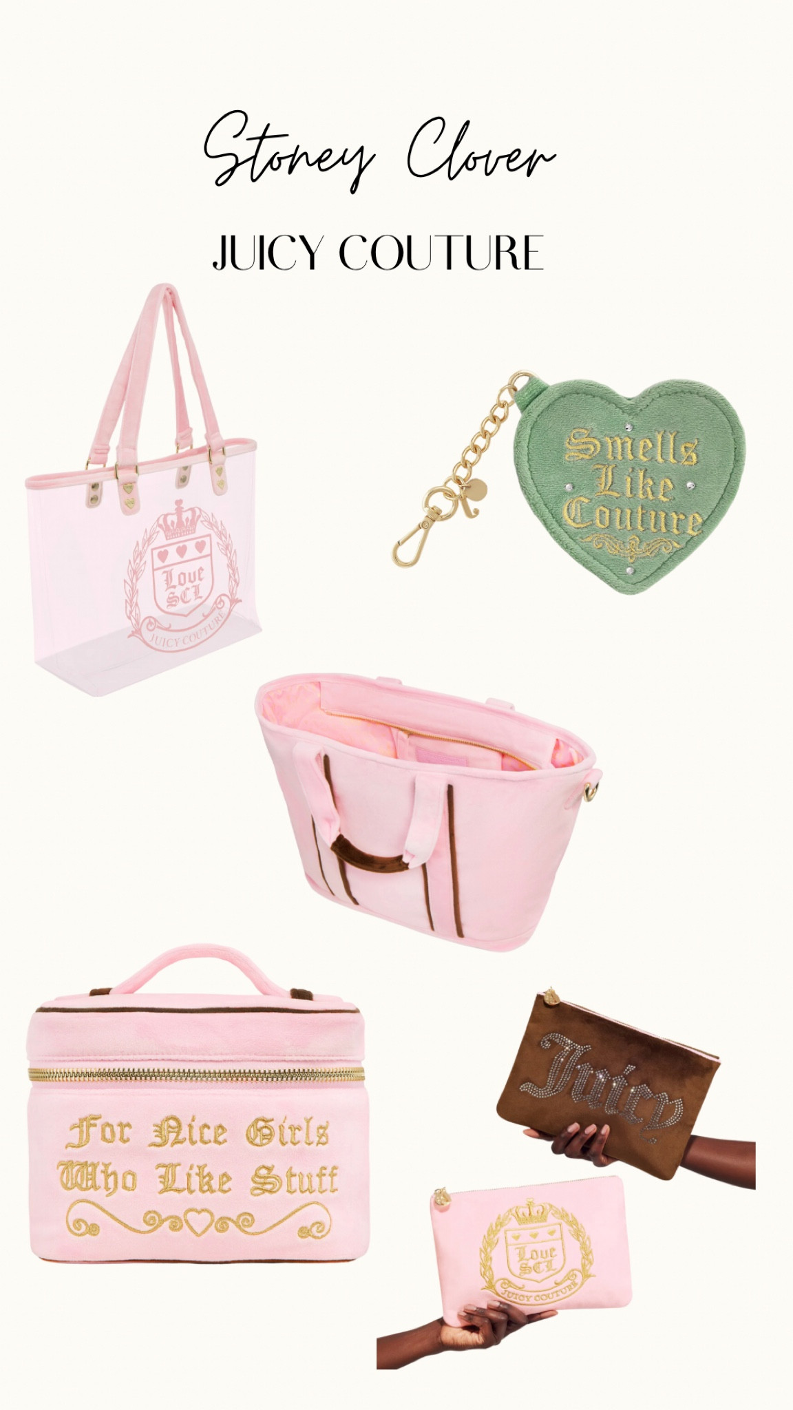 Juicy Couture Clear Pink Transparent Logo Tote Beach Bag
