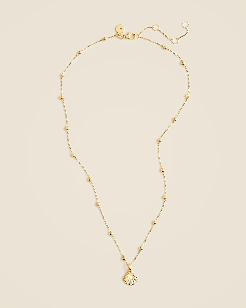 Gold vermeil seashell charm necklace | J. Crew US