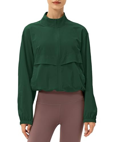 Women's Lightweight Zip Up Athletic Jacket Stand Collar Windproof Sun Protection Workout Outdoor ... | Amazon (US)