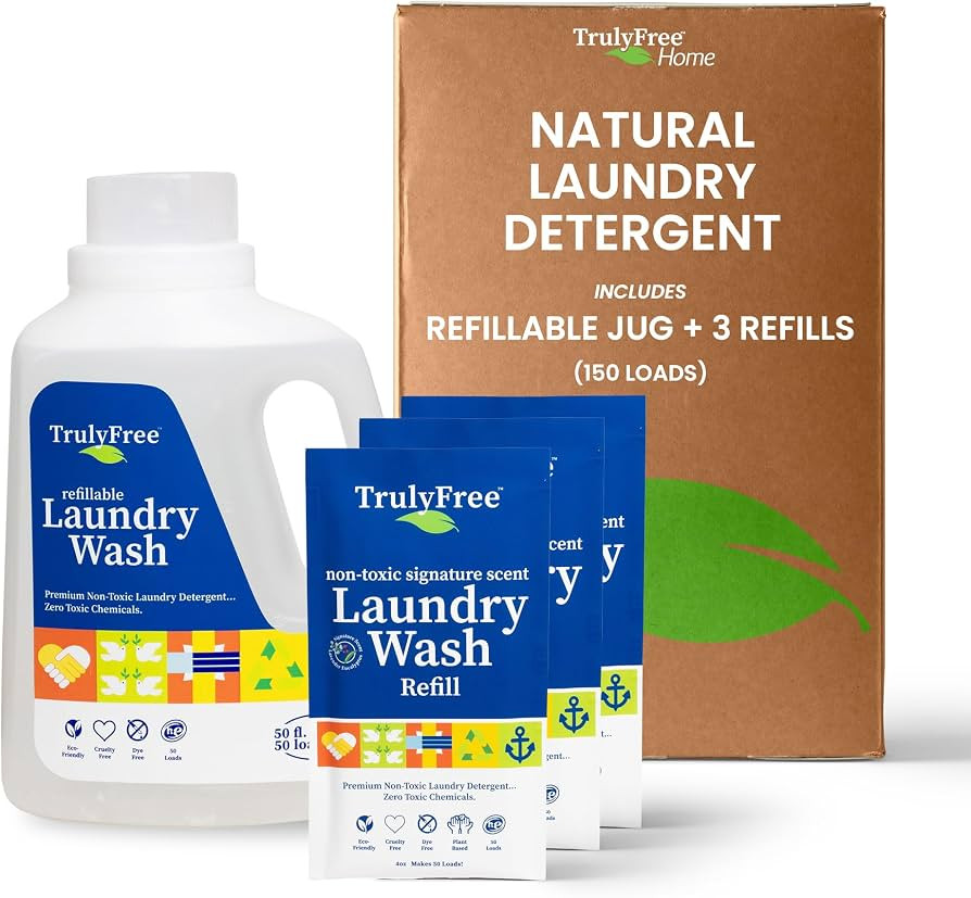 Laundry Detergent for Sensitive Skin | Gentle & Safe for Baby Clothes | Plant-Based | 3 Pack Refi... | Amazon (US)