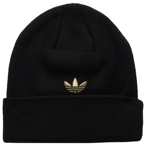 adidas Mens adidas Originals Off Set 3-Stripe Beanie - Mens Black/Gold Size One Size | Foot Locker (US)